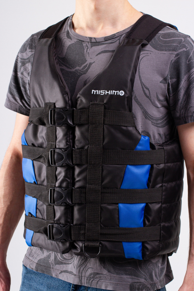 Жилет спасательный MISHIMO PRO Премиум качества Черно-синий в Южно-Сахалинске