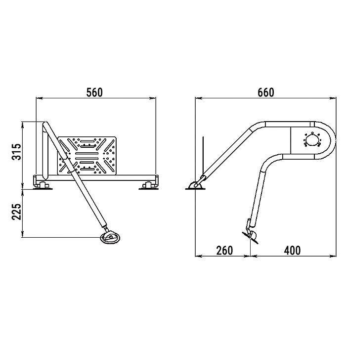 Стойка рулевая с креплением на баллон надувной лодки 25мм в Южно-Сахалинске