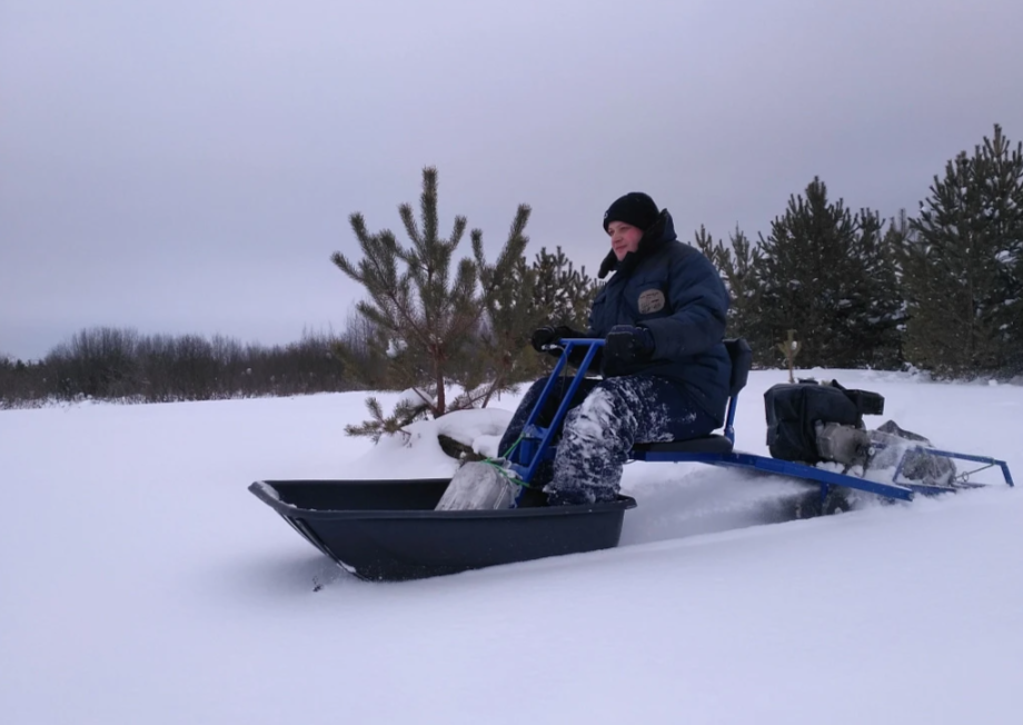 Мотобуксировщик толкач Альбатрос-XL8 с модулем. С фарой, склизы в Южно-Сахалинске