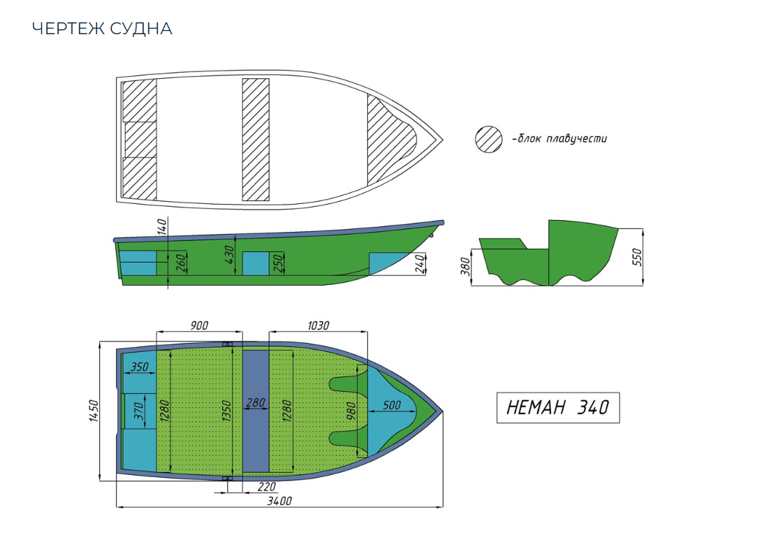 Стеклопластиковая лодка Neman-340 (тримаран) в Южно-Сахалинске