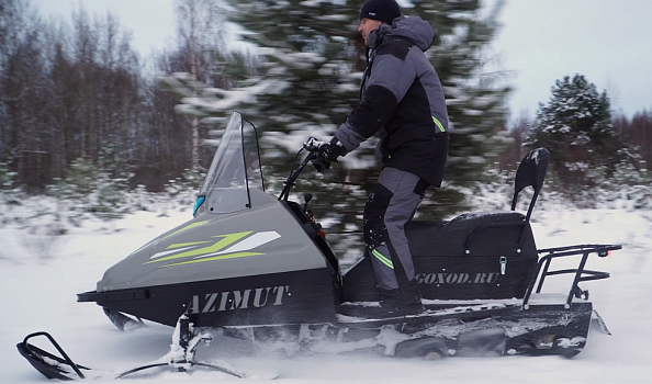 Миниснегоход Бурлак Азимут 20 л.с. , эл.запуск, реверс, тормоз гидравл, капот серый в Южно-Сахалинске