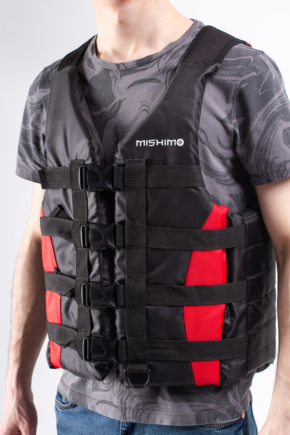 Жилет спасательный MISHIMO PRO Премиум качества Черно-красный в Южно-Сахалинске